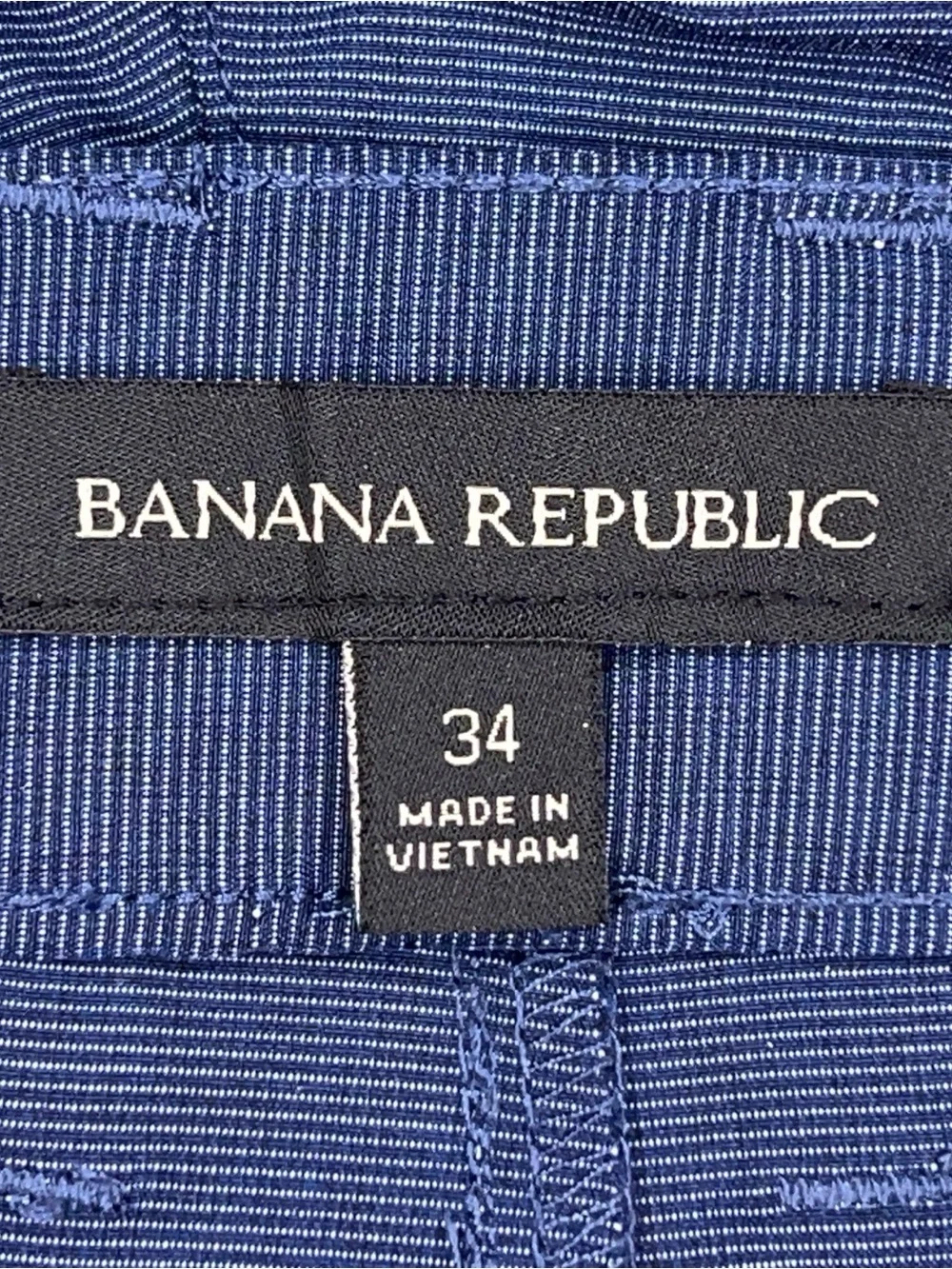 Size 34 Banana Republic Navy Blue Flat Front Shorts Stretch Pockets Golf